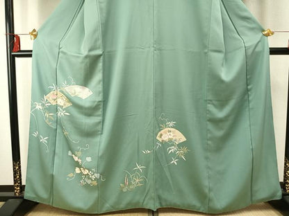 平和屋着物●訪問着 蔦の葉地紙花文 金彩 正絹 逸品 AABE1848fy