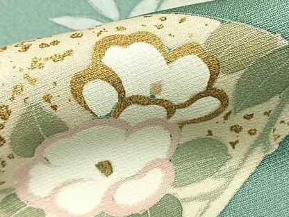 平和屋着物●訪問着 蔦の葉地紙花文 金彩 正絹 逸品 AABE1848fy