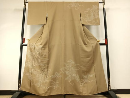 平和屋着物●訪問着 刺繍 雲取り草花文 金糸 正絹 逸品 AABE1849fy