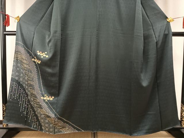 平和屋着物○訪問着 駒刺繍 舞花文 金糸 金彩 正絹 逸品 AABE1851fy