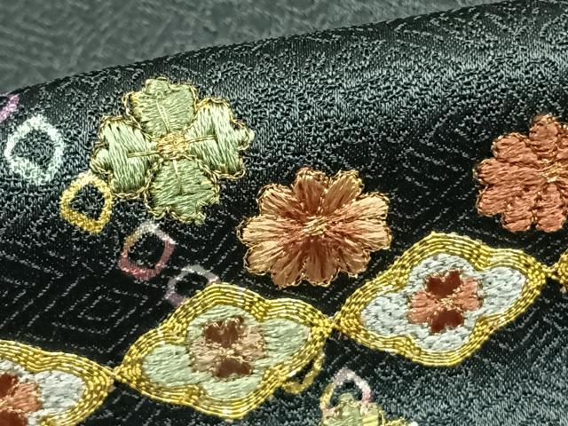 平和屋着物○訪問着 駒刺繍 舞花文 金糸 金彩 正絹 逸品 AABE1851fy