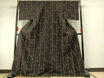 平和屋着物●上質な紬　琉球絣　正絹　逸品　未使用　AABE1852fy