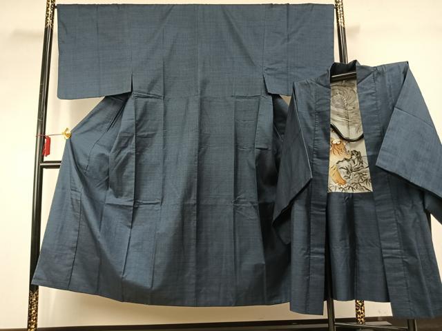 平和屋着物●男性　本場大島紬　アンサンブル　100亀甲　総詰め　正絹　逸品　AABE1854fy 平和屋着物○男性 本場大島紬 アンサンブル 100亀甲 総詰め 正絹 逸品