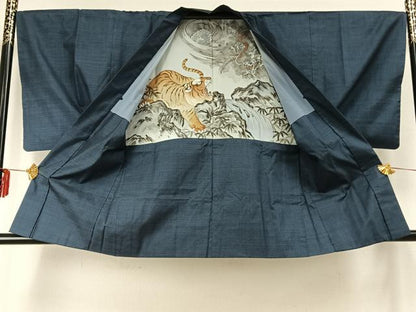 平和屋着物●男性　本場大島紬　アンサンブル　100亀甲　総詰め　正絹　逸品　AABE1854fy