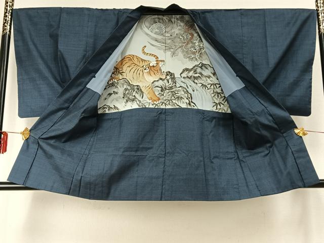 平和屋着物●男性　本場大島紬　アンサンブル　100亀甲　総詰め　正絹　逸品　AABE1854fy