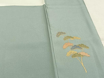 平和屋着物●訪問着　友禅　駒刺繍　立波風景文　暈し染め　金彩　正絹　逸品　AABE1859fy