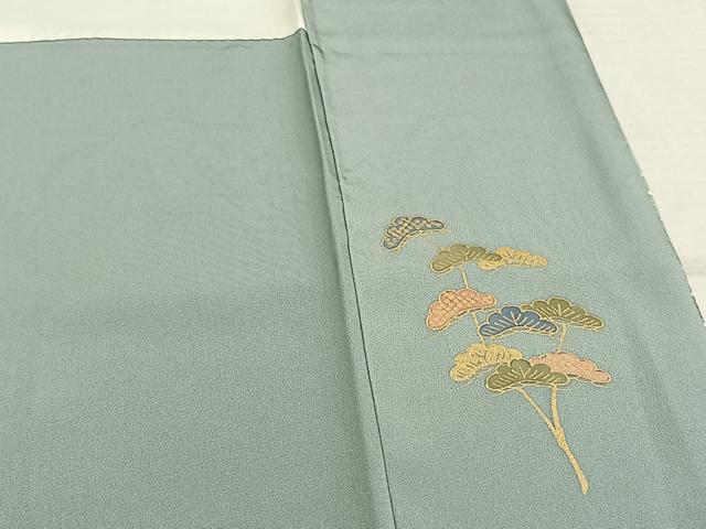 平和屋着物●訪問着　友禅　駒刺繍　立波風景文　暈し染め　金彩　正絹　逸品　AABE1859fy
