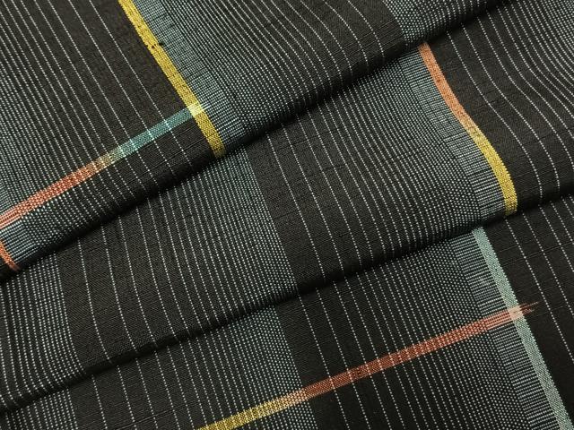 平和屋着物●上質な紬 縞 正絹 逸品 AABE1877fy