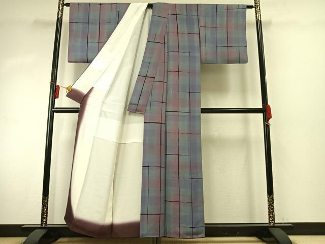 平和屋着物●上質な小紋　板締め絞り　正絹　逸品　AABE1880fy