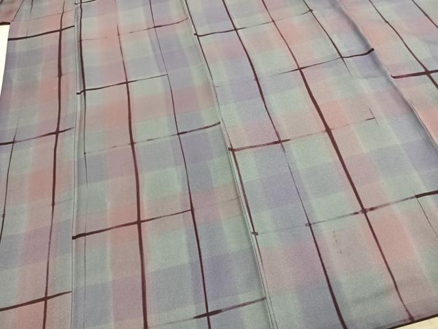 平和屋着物●上質な小紋　板締め絞り　正絹　逸品　AABE1880fy