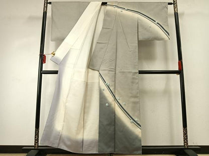 平和屋着物●五月みどりプロデュース　結城紬地　訪問着　手描き　真珠　正絹　逸品　AABE1886fy