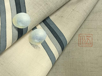 平和屋着物●五月みどりプロデュース　結城紬地　訪問着　手描き　真珠　正絹　逸品　AABE1886fy
