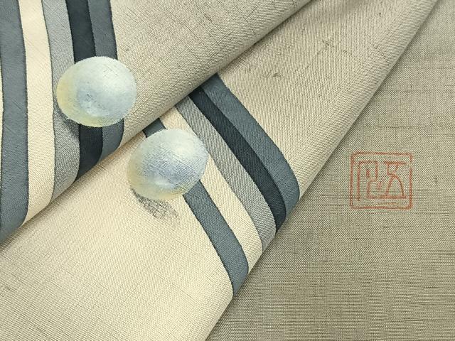 平和屋着物●五月みどりプロデュース　結城紬地　訪問着　手描き　真珠　正絹　逸品　AABE1886fy