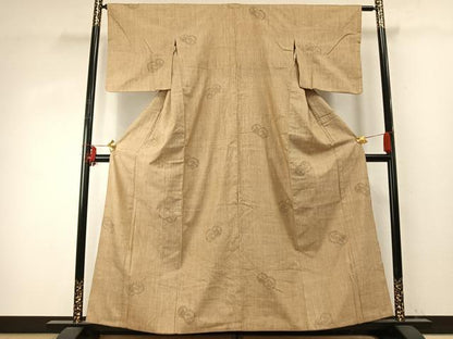 平和屋着物●結城紬 100亀甲 飛び亀甲柄 正絹 逸品 AABE1887fy