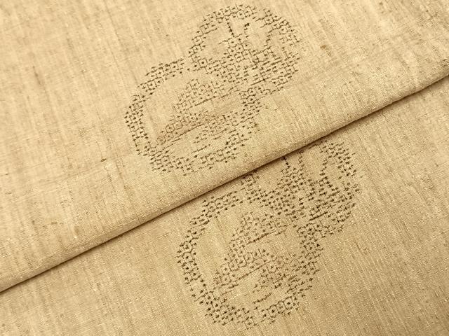 平和屋着物●結城紬 100亀甲 飛び亀甲柄 正絹 逸品 AABE1887fy