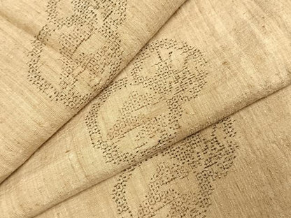 平和屋着物●結城紬 100亀甲 飛び亀甲柄 正絹 逸品 AABE1887fy