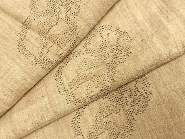 平和屋着物●結城紬 100亀甲 飛び亀甲柄 正絹 逸品 AABE1887fy
