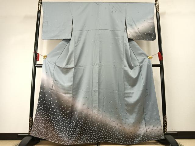 平和屋着物●日展作家　山本唯与志　レリーフ染　訪問着　舞花文　暈し染め　正絹　逸品　未使用　AABE1889fy 平和屋着物○日展作家 山本唯与志 レリーフ染 訪問着 舞花