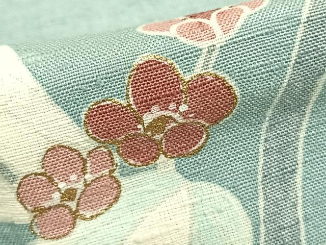 平和屋着物●訪問着 紬地 作家物 風景花文 金彩 正絹 逸品 AABE1895fy