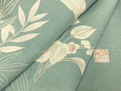 平和屋着物●訪問着 紬地 作家物 風景花文 金彩 正絹 逸品 AABE1895fy