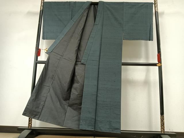 平和屋着物○男性 紬 アンサンブル 霞文 正絹 逸品 未使用 AABE1902fy