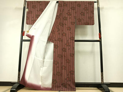 平和屋着物●撫松庵　小紋　舞花文　洗える着物　未使用　AABE1910fy