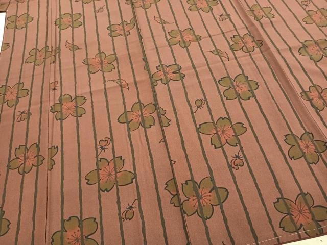 平和屋着物●撫松庵　小紋　舞花文　洗える着物　未使用　AABE1910fy