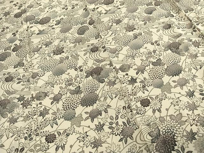平和屋着物●訪問着　型染め　草花文　正絹　逸品　AABE1927fy