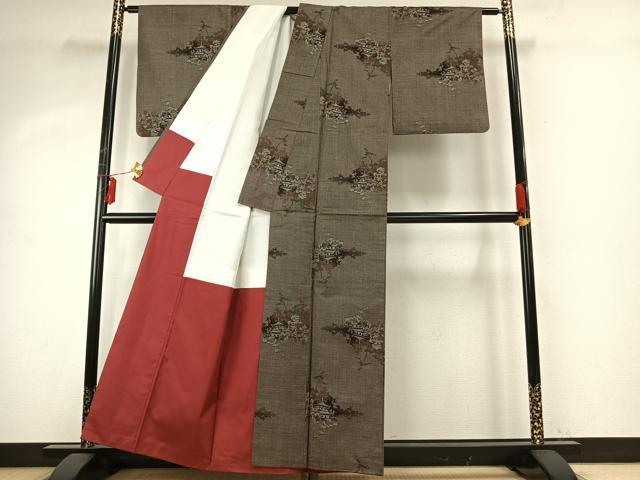 平和屋着物●本場大島紬　一元7マルキ　風景文　正絹　逸品　AABE1929fy