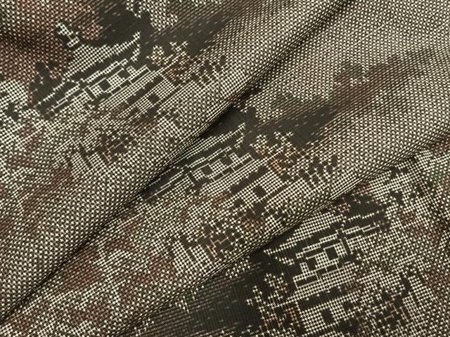 平和屋着物●本場大島紬　一元7マルキ　風景文　正絹　逸品　AABE1929fy