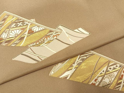 平和屋着物●訪問着　刺繍　冊子文　金彩　正絹　逸品　AABE1930fy