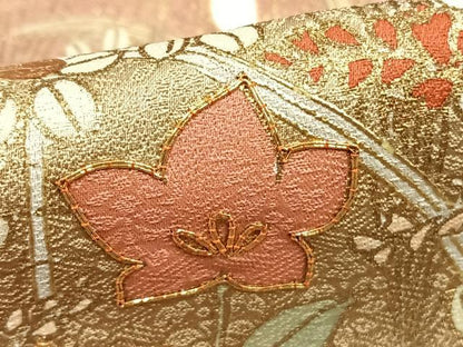 平和屋着物●豪華色留袖　駒刺繍　草花文　暈し染め　金彩　ロング丈　正絹　逸品　AABE1949fy