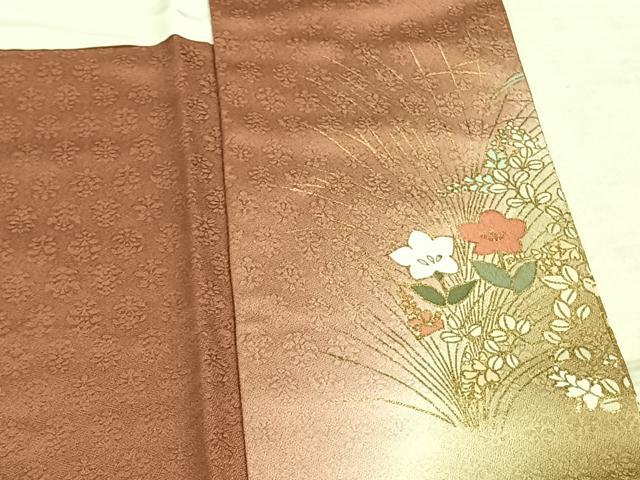 平和屋着物●豪華色留袖　駒刺繍　草花文　暈し染め　金彩　ロング丈　正絹　逸品　AABE1949fy