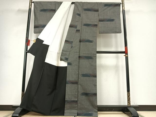 平和屋着物●本場大島紬　一元絣　幾何学文様　正絹　逸品　AABE1959fy