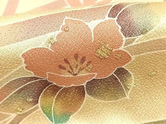 平和屋着物●染芸研究所　創め司　奥村右子　訪問着　草花文　暈し染め　金糸　金彩　正絹　逸品　AABE1960fy