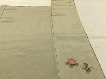 平和屋着物●染芸研究所　創め司　奥村右子　訪問着　草花文　暈し染め　金糸　金彩　正絹　逸品　AABE1960fy