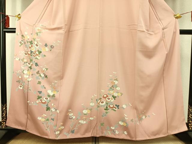 平和屋着物●訪問着　友禅　草花文　正絹　逸品　AABE1963fy