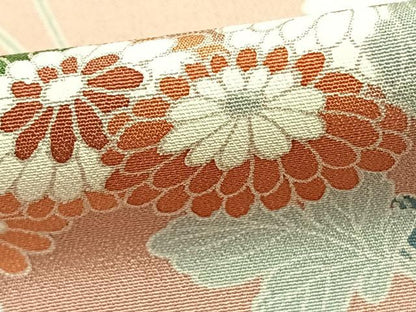平和屋着物●訪問着　友禅　草花文　正絹　逸品　AABE1963fy