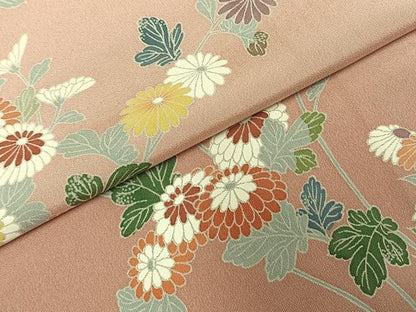 平和屋着物●訪問着　友禅　草花文　正絹　逸品　AABE1963fy