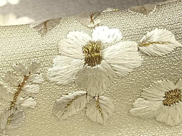 平和屋本店●訪問着　総刺繍　草花文　暈し染め　黒地　金糸　正絹　逸品　AABE1964fy