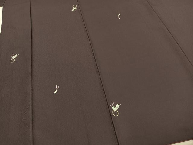 平和屋着物○上質な小紋 お召地 兎 やまと誂製 正絹 逸品 AABE1975fy