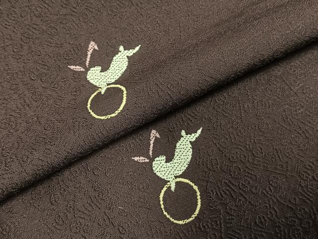 平和屋着物○上質な小紋 お召地 兎 やまと誂製 正絹 逸品 AABE1975fy