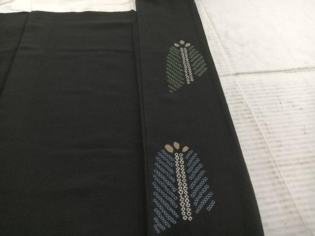 平和屋着物○訪問着 作家物 善照 絞り 幾何学文様 黒地 正絹