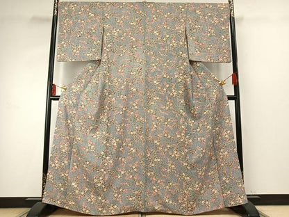 平和屋着物●上質な小紋 橘 正絹 逸品 AABE1979fy