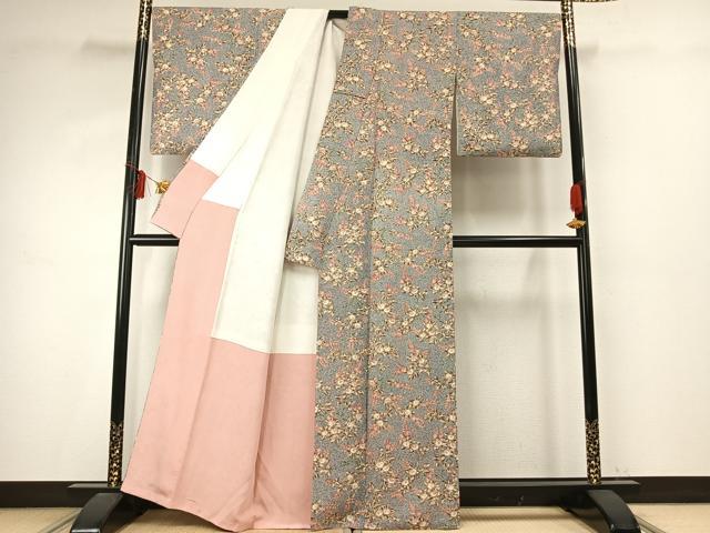 平和屋着物●上質な小紋 橘 正絹 逸品 AABE1979fy