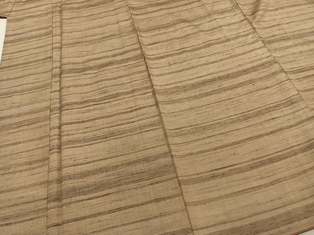 平和屋着物●上質な紬 横縞 正絹 逸品 AABE1993fy