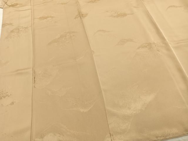 平和屋着物●上質な色無地　風景地紋　浅黄色　正絹　逸品　AABE1995fy