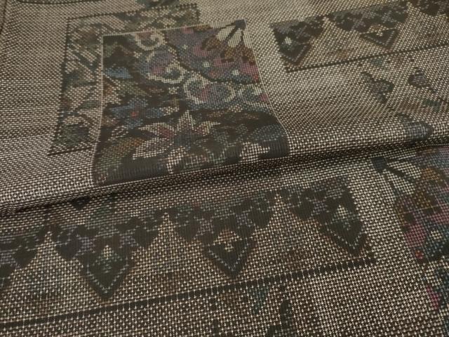 平和屋着物●本場大島紬　カタス7マルキ　色紙重ね花文　正絹　逸品　AABE2002ck
