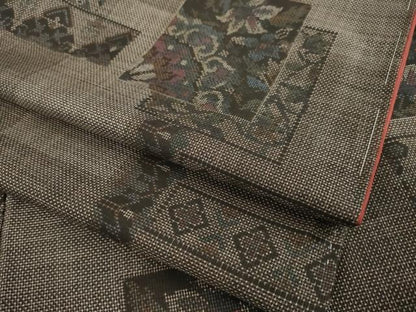 平和屋着物●本場大島紬　カタス7マルキ　色紙重ね花文　正絹　逸品　AABE2002ck