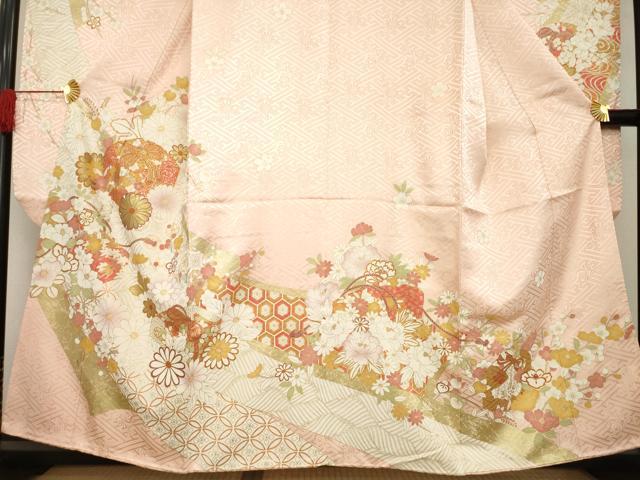 平和屋着物●創業460年・千總　振袖　花文箱文　金彩　三越扱い　正絹　逸品　AABE2008ck